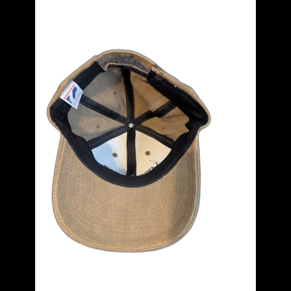 VNTG Longaberger Baskets Baseball Cap Hat Khaki Teal Logo Adjustable Strapback - Picture 5 of 6